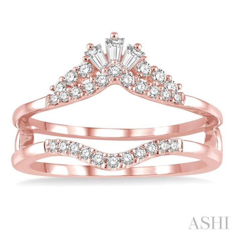 1/3 ctw Tiara Baguette and Round Cut Diamond Insert Ring in 14K Rose Gold 1/3 ctw Tiara Baguette and Round Cut Diamond Insert Ring in 14K Rose Gold