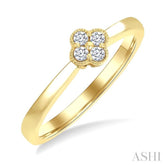 1/6 Ctw Clover Round Cut Diamond Fashion Ring in 14K Yellow Gold