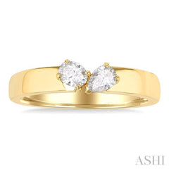 1/3 Ctw Toi Et Moi 2-Stone Pear and Oval Cut Diamond Fashion Ring in 14K Yellow Gold 1/3 Ctw Toi Et Moi 2-Stone Pear and Oval Cut Diamond Fashion Ring in 14K Yellow Gold