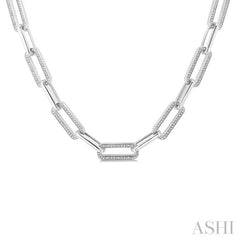 1/4 Ctw Bold Round Cut Diamond Paperclip Necklace in Sterling Silver 1/4 Ctw Bold Round Cut Diamond Paperclip Necklace in Sterling Silver