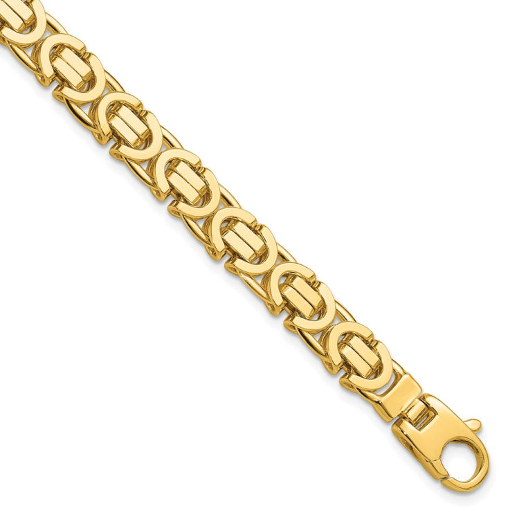 14k Polished 7mm Fancy Flat Byzantine Link 8.25 inch Bracelet 14k Polished 7mm Fancy Flat Byzantine Link 8.25 inch Bracelet