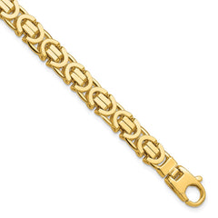 14k Polished 7mm Fancy Flat Byzantine Link 8.25 inch Bracelet 14k Polished 7mm Fancy Flat Byzantine Link 8.25 inch Bracelet