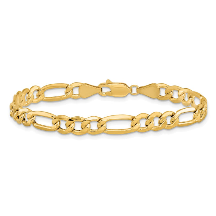 14K 8 inch 6.25mm Semi-Solid Figaro with Lobster Clasp Bracelet 14K 8 inch 6.25mm Semi-Solid Figaro with Lobster Clasp Bracelet