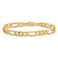 14K 8 inch 6.25mm Semi-Solid Figaro with Lobster Clasp Bracelet 14K 8 inch 6.25mm Semi-Solid Figaro with Lobster Clasp Bracelet