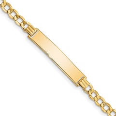 14k Polished Semi-Solid Chain/Solid Plate Curb Link 33x6.75mm Plate 8 inch ID Bracelet 14k Polished Semi-Solid Chain/Solid Plate Curb Link 33x6.75mm Plate 8 inch ID Bracelet