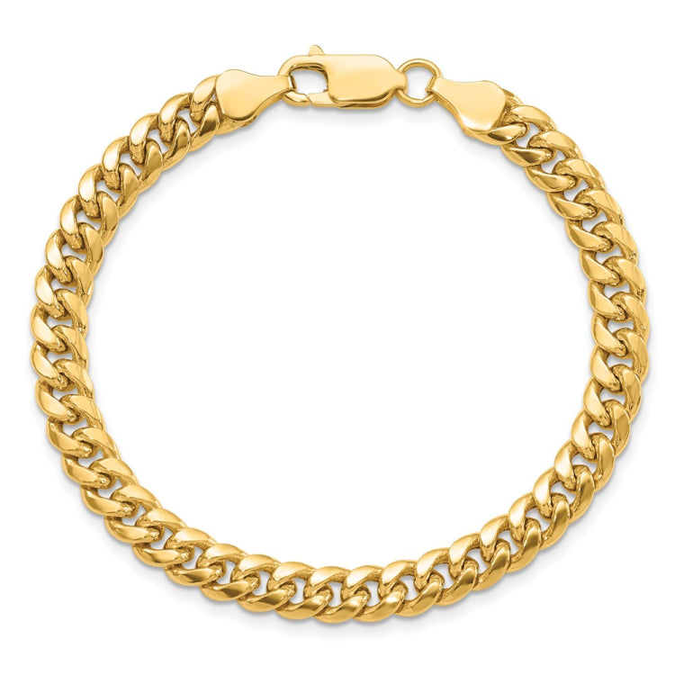 14K 8 inch 6mm Semi-Solid Miami Cuban with Lobster Clasp Bracelet 14K 8 inch 6mm Semi-Solid Miami Cuban with Lobster Clasp Bracelet