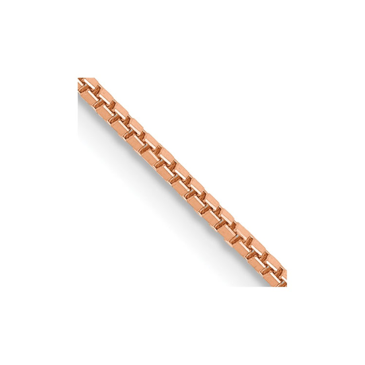 14K Rose Gold 18 inch 1mm Box Link with Lobster Clasp Chain 14K Rose Gold 18 inch 1mm Box Link with Lobster Clasp Chain