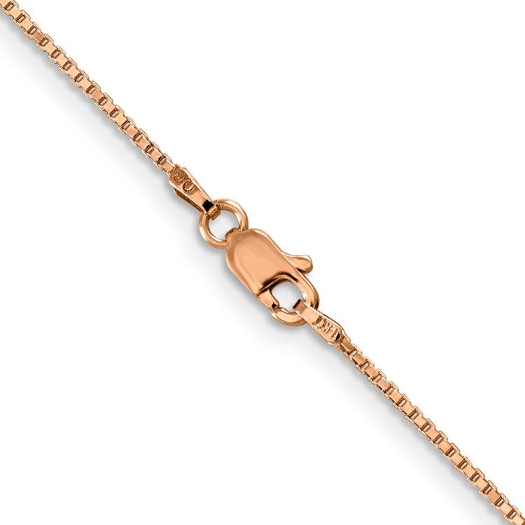 14K Rose Gold 18 inch 1mm Box Link with Lobster Clasp Chain 14K Rose Gold 18 inch 1mm Box Link with Lobster Clasp Chain