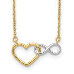 14K with White Rhodium Interlocked Heart with Infinity Symbol 17 inch Necklace 14K with White Rhodium Interlocked Heart with Infinity Symbol 17 inch Necklace