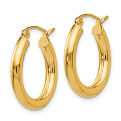 14k Polished 3mm Lightweight Tube Hoop Earrings 14k Polished 3mm Lightweight Tube Hoop Earrings