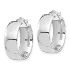 14k White Gold High Polished 7mm Hoop Earrings 14k White Gold High Polished 7mm Hoop Earrings