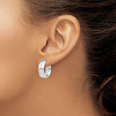 14k White Gold High Polished 7mm Hoop Earrings 14k White Gold High Polished 7mm Hoop Earrings