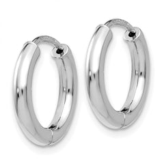 14K White Gold Polished Hollow Hinged Hoop Earrings 14K White Gold Polished Hollow Hinged Hoop Earrings