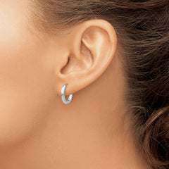 14K White Gold Polished Hollow Hinged Hoop Earrings 14K White Gold Polished Hollow Hinged Hoop Earrings
