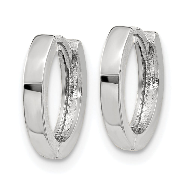 14k White Gold Round Hinged Hoop Earrings 14k White Gold Round Hinged Hoop Earrings