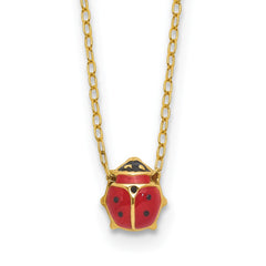 14k Polished Red and Black Enameled Ladybug 17 inch Necklace Plus 1 inch Extender 14k Polished Red and Black Enameled Ladybug 17 inch Necklace Plus 1 inch Extender