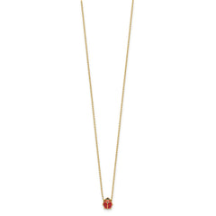 14k Polished Red and Black Enameled Ladybug 17 inch Necklace Plus 1 inch Extender 14k Polished Red and Black Enameled Ladybug 17 inch Necklace Plus 1 inch Extender