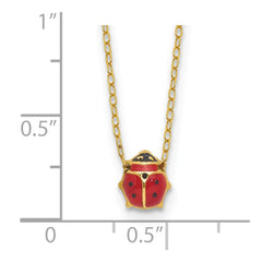 14k Polished Red and Black Enameled Ladybug 17 inch Necklace Plus 1 inch Extender 14k Polished Red and Black Enameled Ladybug 17 inch Necklace Plus 1 inch Extender