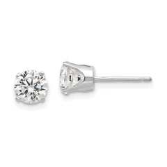 14k White Gold 5.5mm CZ stud earrings 14k White Gold 5.5mm CZ stud earrings
