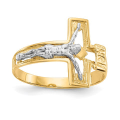 14K Two-tone Crucifix Men's Ring 14K Two-tone Crucifix Men's Ring