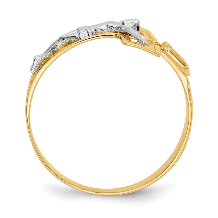 14K Two-tone Crucifix Men's Ring 14K Two-tone Crucifix Men's Ring