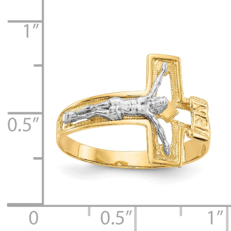 14K Two-tone Crucifix Men's Ring 14K Two-tone Crucifix Men's Ring