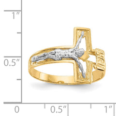 14K Two-tone Crucifix Men's Ring 14K Two-tone Crucifix Men's Ring