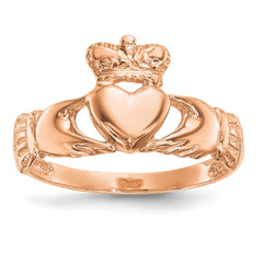 14k Rose Gold Polished Claddagh Ring 14k Rose Gold Polished Claddagh Ring