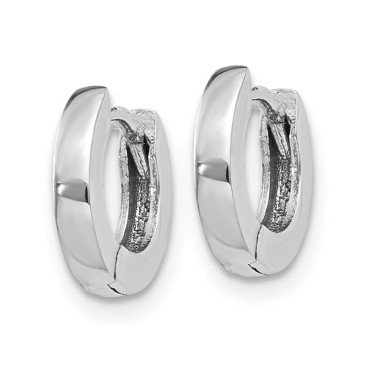 14k White Gold Polished Round Hinged Hoop Earrings 14k White Gold Polished Round Hinged Hoop Earrings