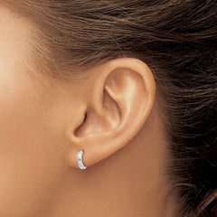 14k White Gold Polished Round Hinged Hoop Earrings 14k White Gold Polished Round Hinged Hoop Earrings