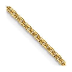 14K 22 inch 2mm Round Open Link Cable with Lobster Clasp Chain 14K 22 inch 2mm Round Open Link Cable with Lobster Clasp Chain