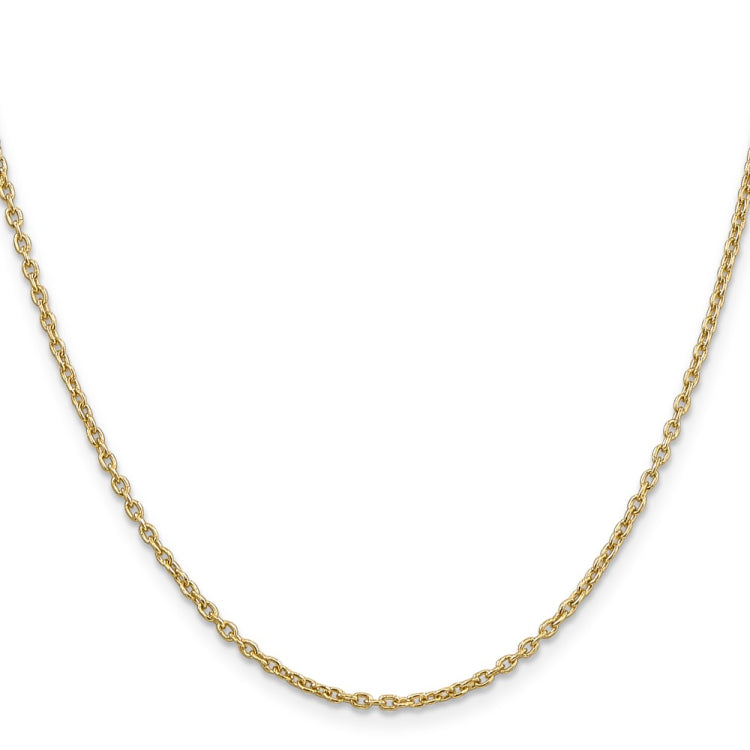 14K 22 inch 2mm Round Open Link Cable with Lobster Clasp Chain 14K 22 inch 2mm Round Open Link Cable with Lobster Clasp Chain
