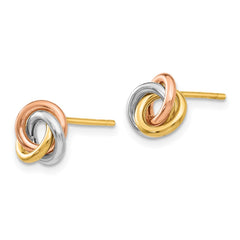14k Tri-color Twisted Knot Post Earrings 14k Tri-color Twisted Knot Post Earrings