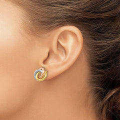 14k Tri-color Twisted Knot Post Earrings 14k Tri-color Twisted Knot Post Earrings