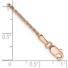 14K Rose Gold 10 inch 1.5mm Diamond-cut Man Made Rope with Lobster Clasp Anklet 14K Rose Gold 10 inch 1.5mm Diamond-cut Man Made Rope with Lobster Clasp Anklet