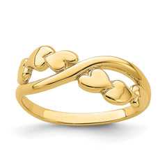 14k Polished w/ X Design Heart Band 14k Polished w/ X Design Heart Band