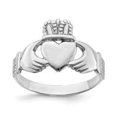 14k White Gold Polished Claddagh Ring 14k White Gold Polished Claddagh Ring