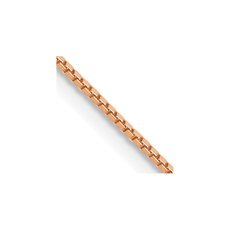 14K Rose Gold 18 inch .9mm Box Link with Lobster Clasp Chain 14K Rose Gold 18 inch .9mm Box Link with Lobster Clasp Chain