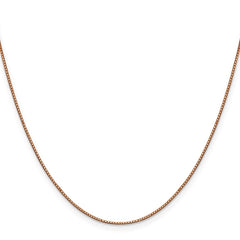 14K Rose Gold 18 inch .9mm Box Link with Lobster Clasp Chain 14K Rose Gold 18 inch .9mm Box Link with Lobster Clasp Chain