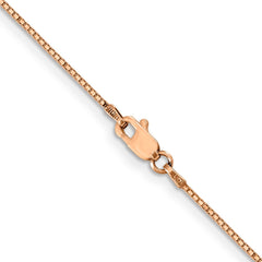 14K Rose Gold 18 inch .9mm Box Link with Lobster Clasp Chain 14K Rose Gold 18 inch .9mm Box Link with Lobster Clasp Chain