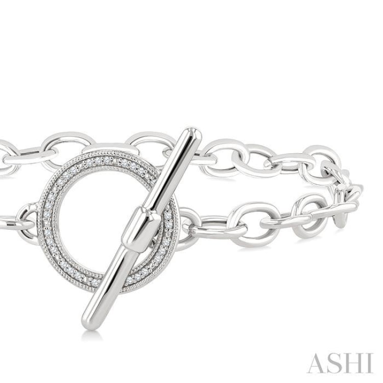 1/10 Ctw Circle Toggle Single Cut Diamond Fashion Bracelet in Sterling Silver 1/10 Ctw Circle Toggle Single Cut Diamond Fashion Bracelet in Sterling Silver