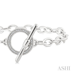 1/10 Ctw Circle Toggle Single Cut Diamond Fashion Bracelet in Sterling Silver 1/10 Ctw Circle Toggle Single Cut Diamond Fashion Bracelet in Sterling Silver