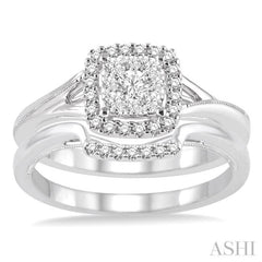 3/8 ctw Diamond Lovebright Wedding Set with 1/3 ctw Engagement Ring and 1/20 ctw Wedding Band in 14K White Gold 3/8 ctw Diamond Lovebright Wedding Set with 1/3 ctw Engagement Ring and 1/20 ctw Wedding Band in 14K White Gold