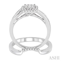 3/8 ctw Diamond Lovebright Wedding Set with 1/3 ctw Engagement Ring and 1/20 ctw Wedding Band in 14K White Gold 3/8 ctw Diamond Lovebright Wedding Set with 1/3 ctw Engagement Ring and 1/20 ctw Wedding Band in 14K White Gold