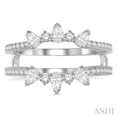 3/4 ctw Pear Cut & Round Cut Diamond Insert Ring in 14K White Gold 3/4 ctw Pear Cut & Round Cut Diamond Insert Ring in 14K White Gold