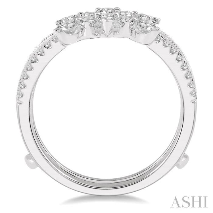 3/4 ctw Pear Cut & Round Cut Diamond Insert Ring in 14K White Gold 3/4 ctw Pear Cut & Round Cut Diamond Insert Ring in 14K White Gold