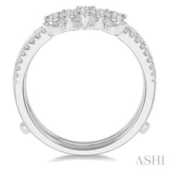 3/4 ctw Pear Cut & Round Cut Diamond Insert Ring in 14K White Gold 3/4 ctw Pear Cut & Round Cut Diamond Insert Ring in 14K White Gold