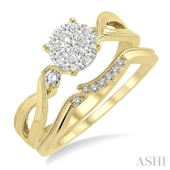 1/3 ctw Diamond Lovebright Wedding Set with 1/3 ctw Round Cut Engagement Ring and 1/20 ctw Wedding Band in 14K Yellow and White Gold 1/3 ctw Diamond Lovebright Wedding Set with 1/3 ctw Round Cut Engagement Ring and 1/20 ctw Wedding Band in 14K Yellow and White Gold