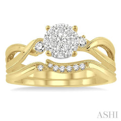 1/3 ctw Diamond Lovebright Wedding Set with 1/3 ctw Round Cut Engagement Ring and 1/20 ctw Wedding Band in 14K Yellow and White Gold 1/3 ctw Diamond Lovebright Wedding Set with 1/3 ctw Round Cut Engagement Ring and 1/20 ctw Wedding Band in 14K Yellow and White Gold
