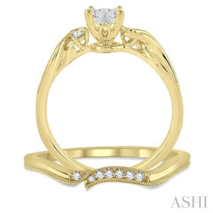1/3 ctw Diamond Lovebright Wedding Set with 1/3 ctw Round Cut Engagement Ring and 1/20 ctw Wedding Band in 14K Yellow and White Gold 1/3 ctw Diamond Lovebright Wedding Set with 1/3 ctw Round Cut Engagement Ring and 1/20 ctw Wedding Band in 14K Yellow and White Gold